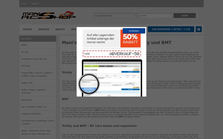 Screenshot of manis-rcshop.at