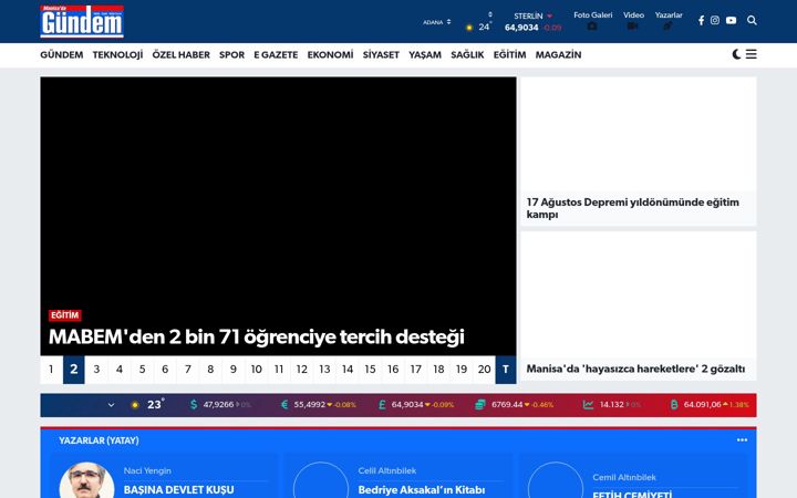 Screenshot of manisadagundem.com