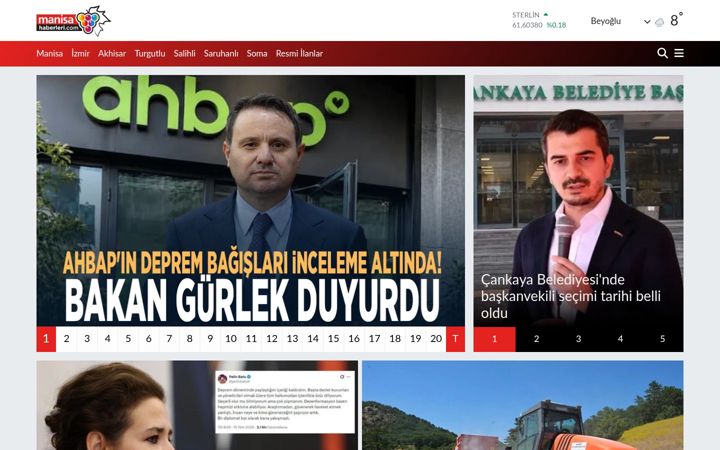 Screenshot of manisahaberleri.com