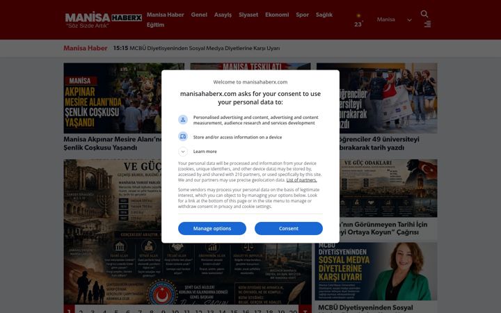 Screenshot of manisahaberx.com