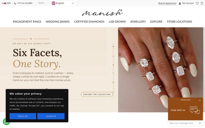Screenshot of manishjewels.com