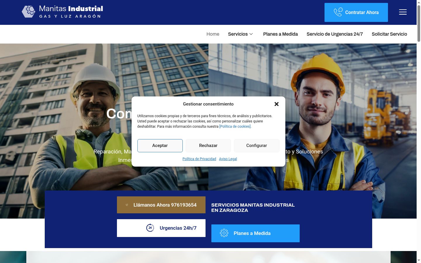 Screenshot del banner di consenso mostrato prima di qualsiasi interazione
