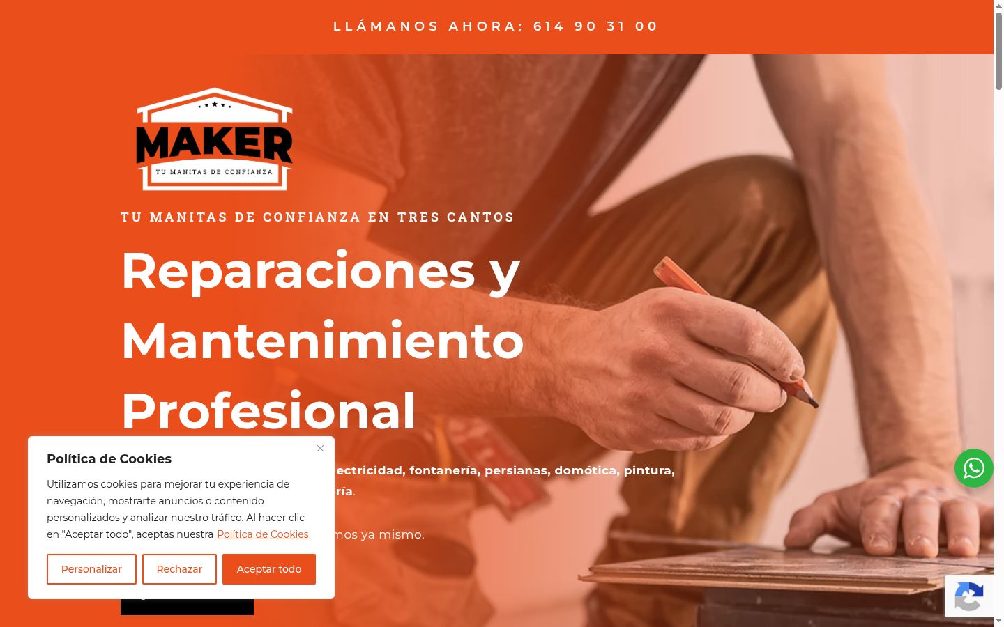 Screenshot del banner di consenso mostrato prima di qualsiasi interazione