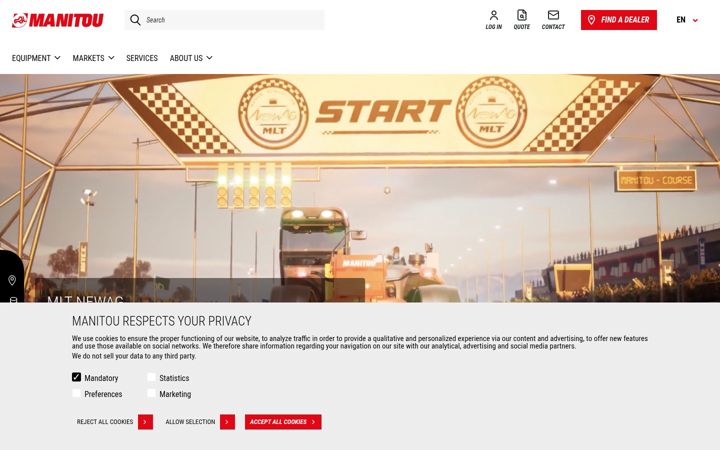 Screenshot of manitou.com