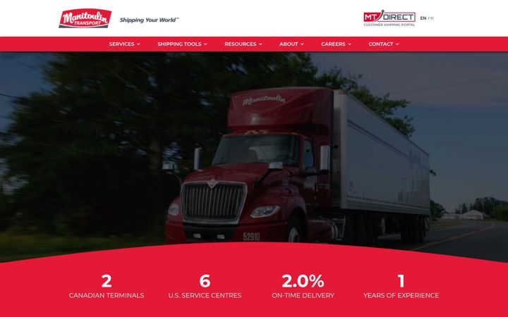 Screenshot of manitoulintransport.com