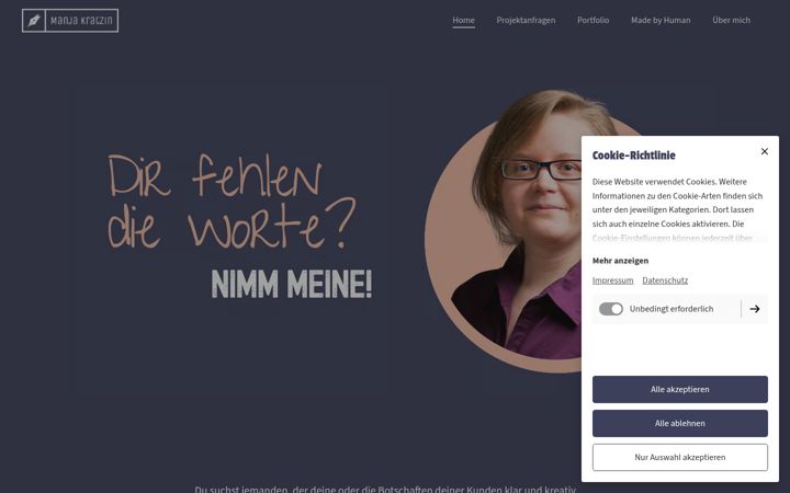 Screenshot of manjakratzin.com