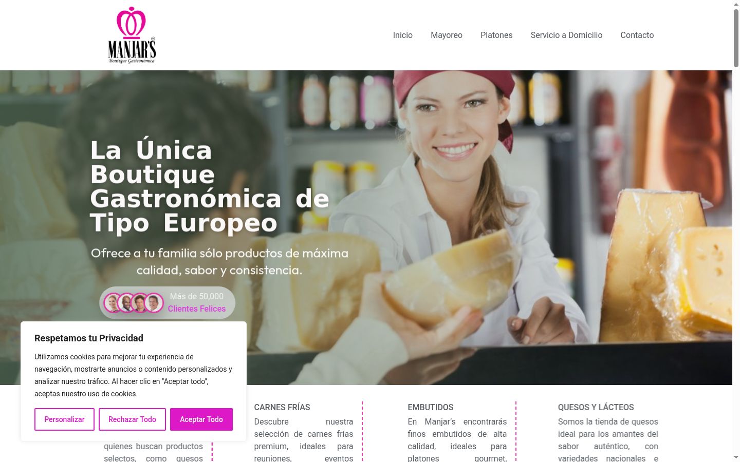 Screenshot del banner di consenso mostrato prima di qualsiasi interazione