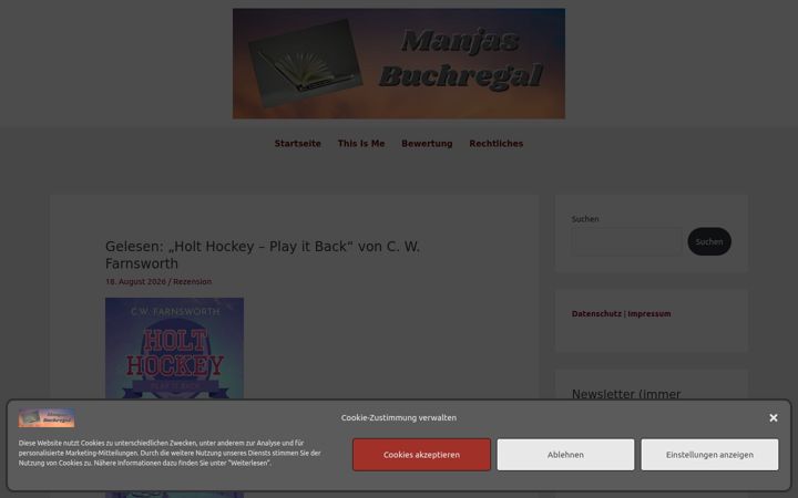 Screenshot of manjasbuchregal.de