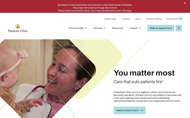 Screenshot of mankatoclinic.com