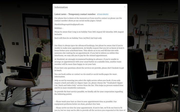Screenshot of mankindmg.co.uk