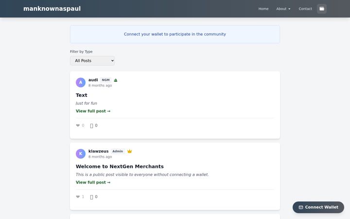 Screenshot of manknownaspaul.com