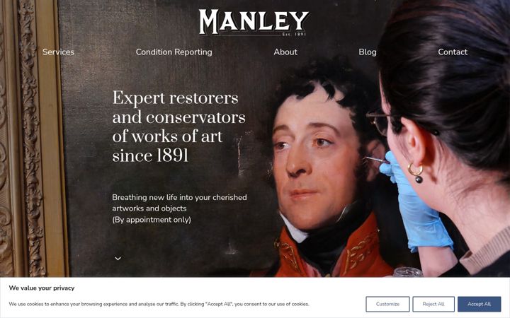 Screenshot of manleyrestoration.com