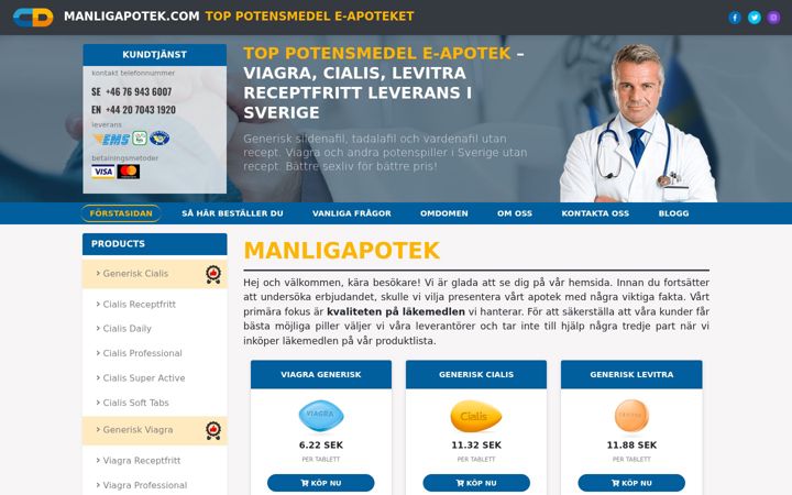 Screenshot of manligapotek.com