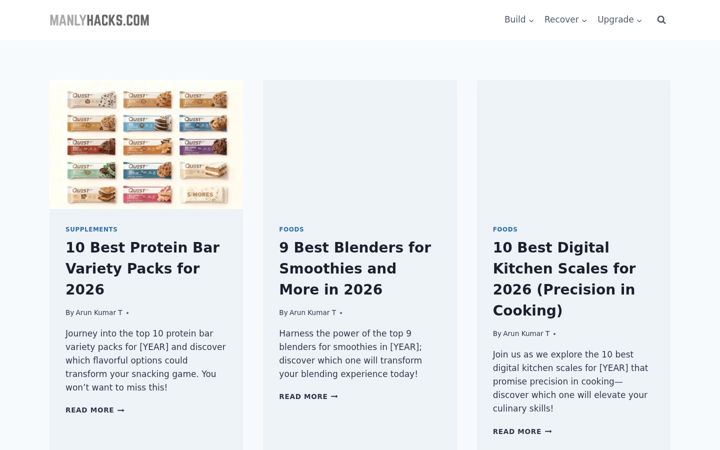 Screenshot of manlyhacks.com