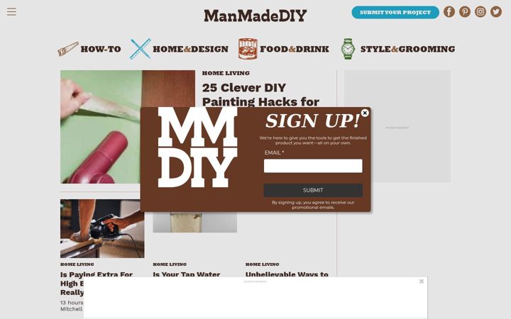 Kuvakaappaus sivustosta manmadediy.com