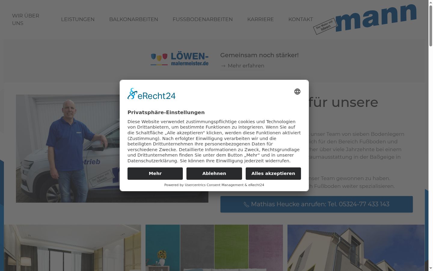 Screenshot del banner di consenso mostrato prima di qualsiasi interazione