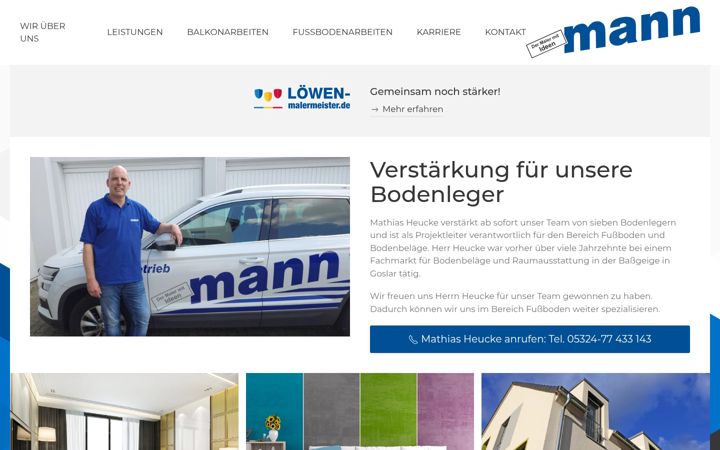Screenshot of mann-malerbetrieb.de