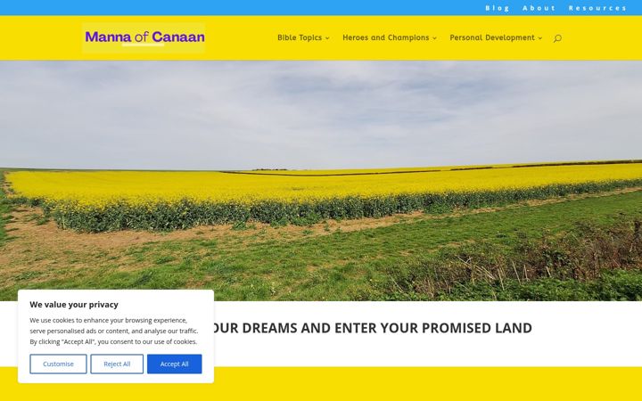 Screenshot of mannaofcanaan.com