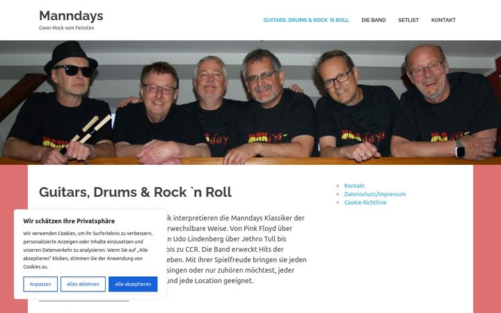 Screenshot of manndays-band.de