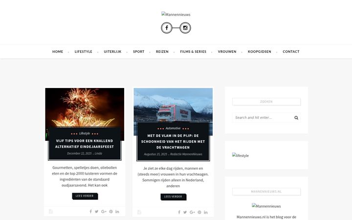Screenshot of mannennieuws.nl