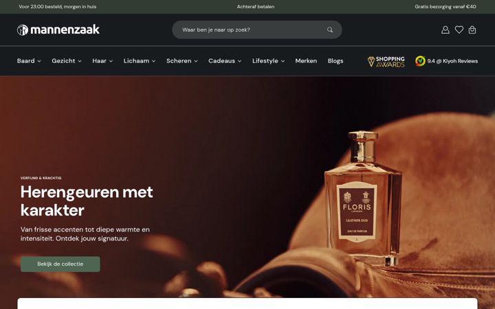 Screenshot of mannenzaak.nl