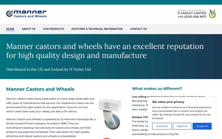 Screenshot of manner.co.uk