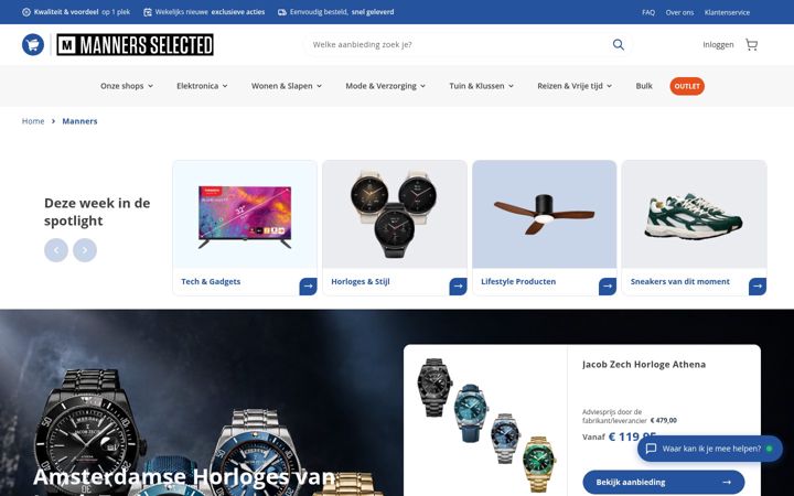 Screenshot of mannersselected.nl
