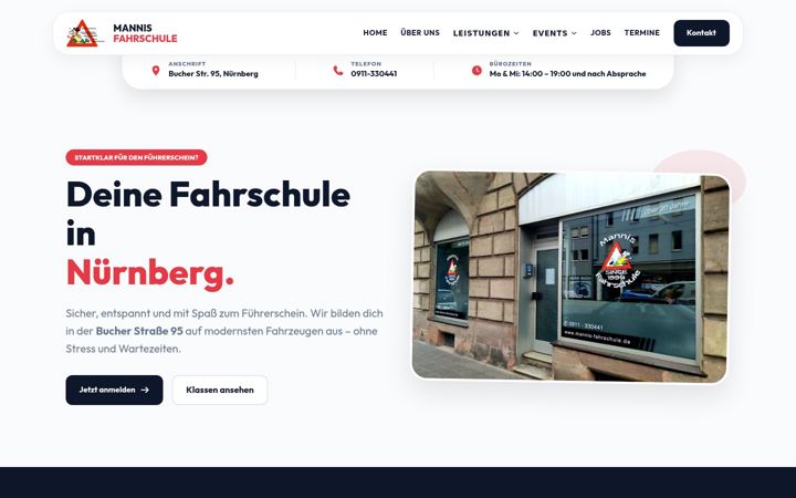 Screenshot of mannis-fahrschule.de