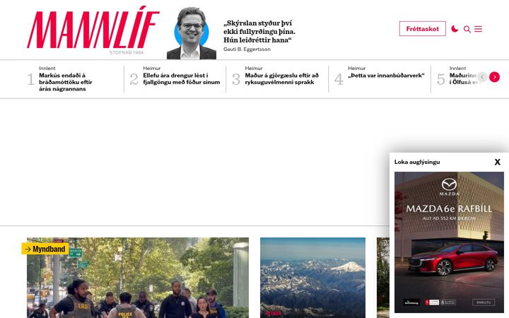Screenshot of mannlif.is
