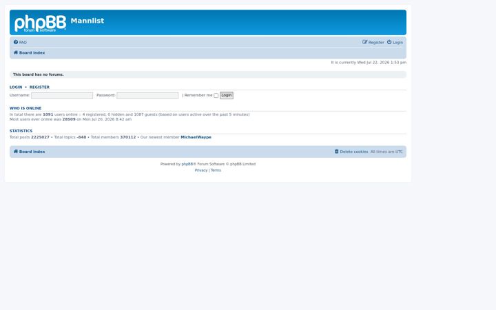 Screenshot of mannlist.com