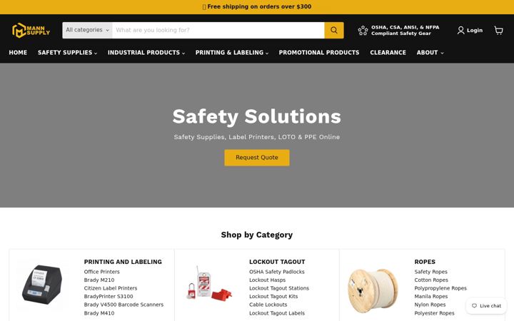 Screenshot of mannsupply.com