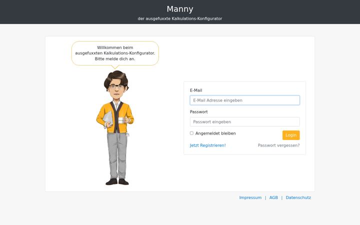 Screenshot of manny-kalkulator.de