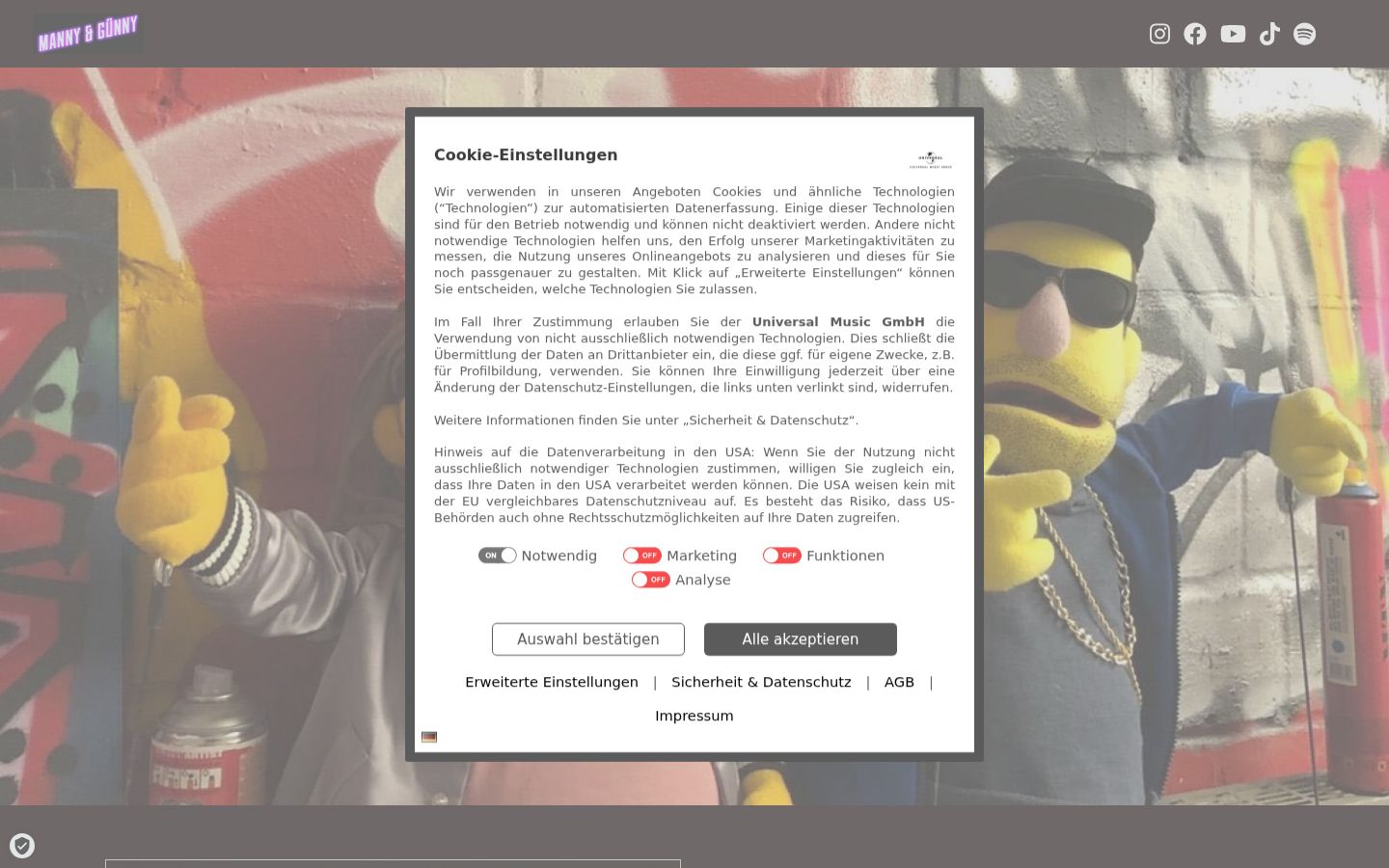 Screenshot του banner συγκατάθεσης που εμφανίστηκε πριν από οποιαδήποτε αλληλεπίδραση