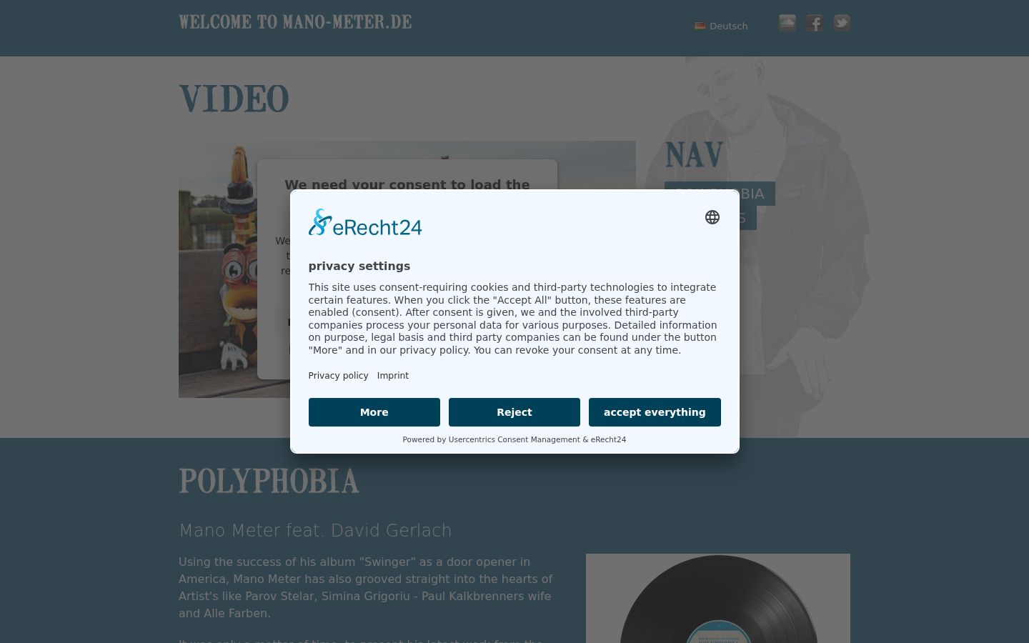Screenshot of the consent banner shown before any interaction