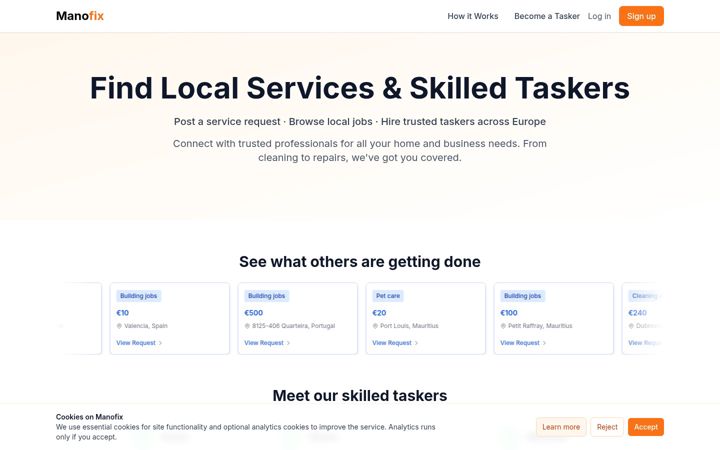 Screenshot of manofix.com