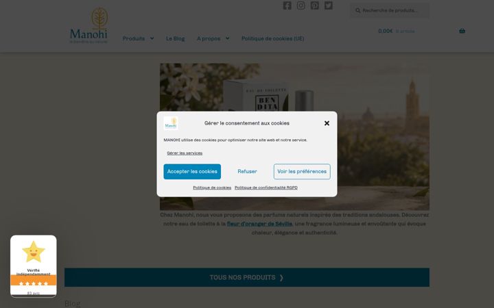 Screenshot of manohi.com