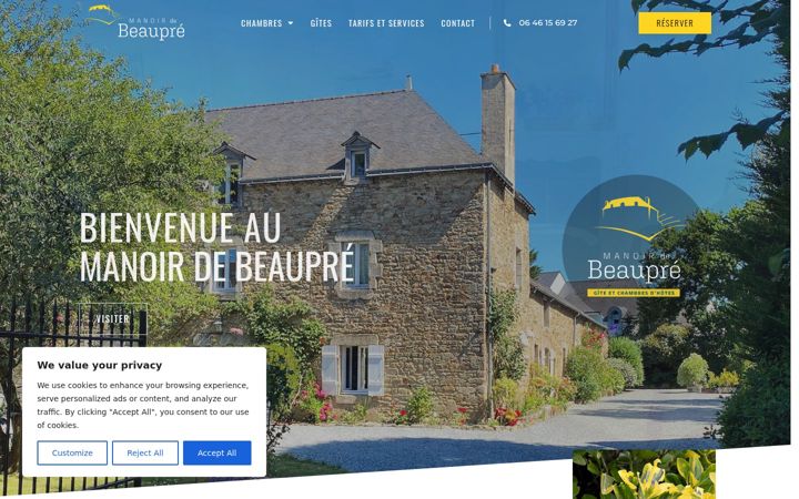 Screenshot of manoir-beaupre.fr