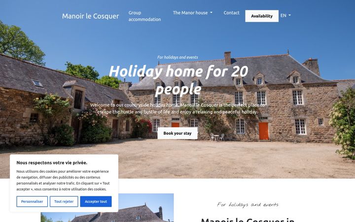 Screenshot of manoir-le-cosquer.com