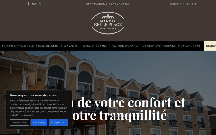 Screenshot of manoirbelleplage.com