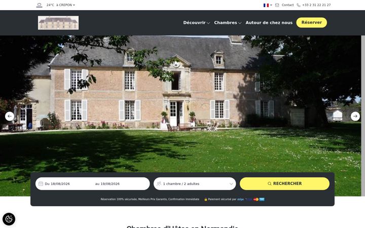 Screenshot of manoirdecrepon.com