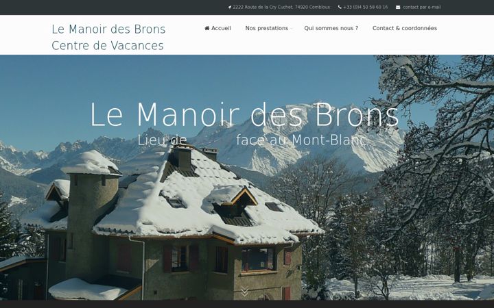 Screenshot of manoirdesbrons.fr