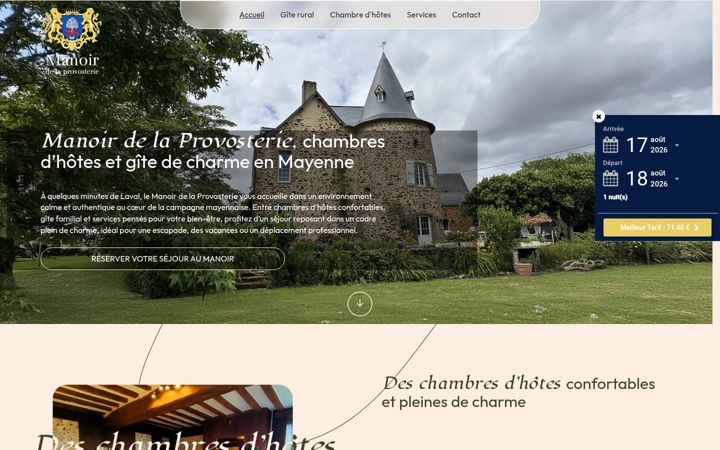 Screenshot of manoirlaprovosterie.fr