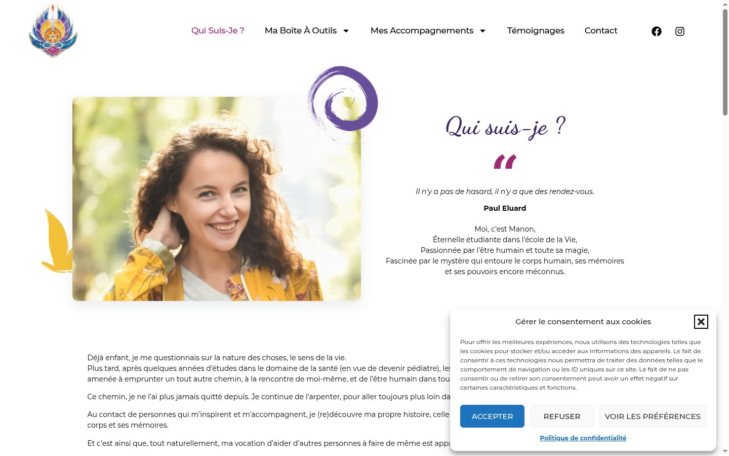 Screenshot del banner di consenso mostrato prima di qualsiasi interazione