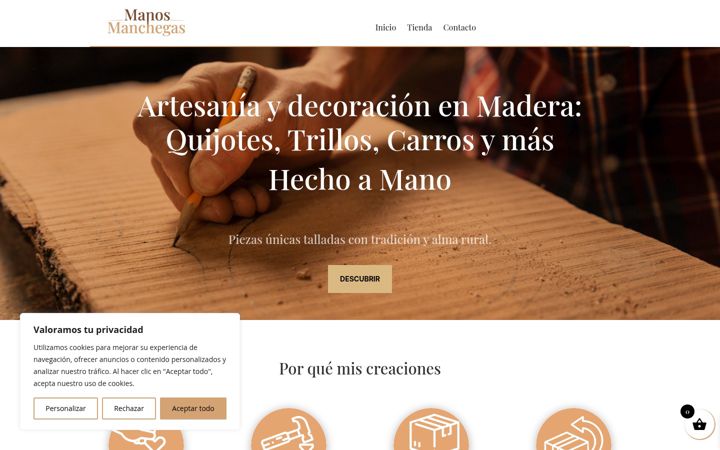 Screenshot of manosmanchegas.com