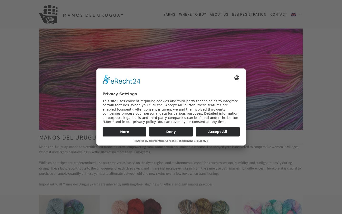 Screenshot del banner di consenso mostrato prima di qualsiasi interazione
