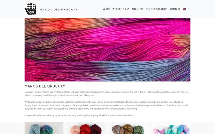 Screenshot of manosyarns.de