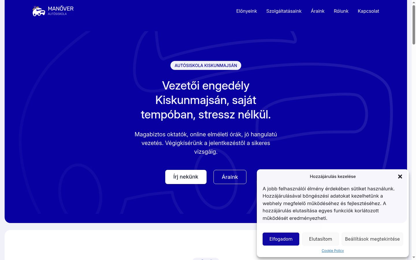 Screenshot del banner di consenso mostrato prima di qualsiasi interazione