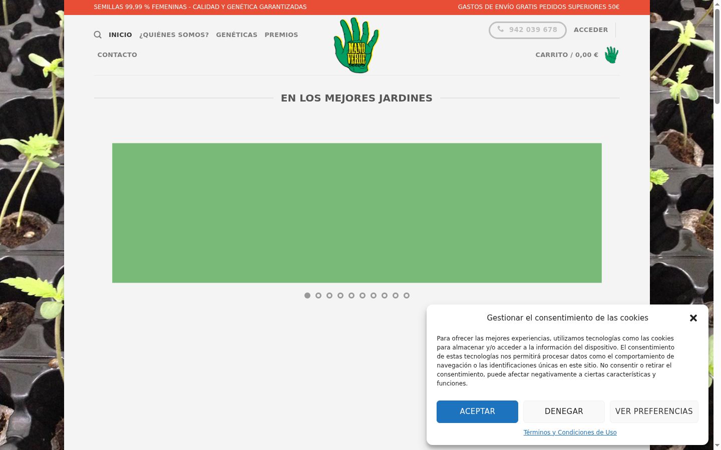 Capture d'écran de la bannière de consentement affichée avant toute interaction