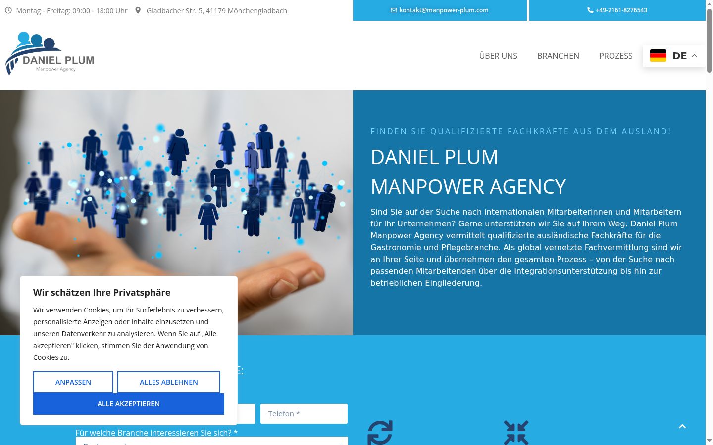 Screenshot del banner di consenso mostrato prima di qualsiasi interazione
