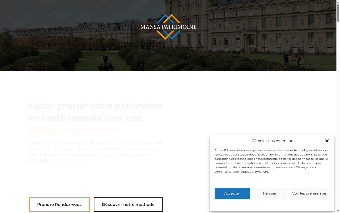 Screenshot del banner di consenso mostrato prima di qualsiasi interazione